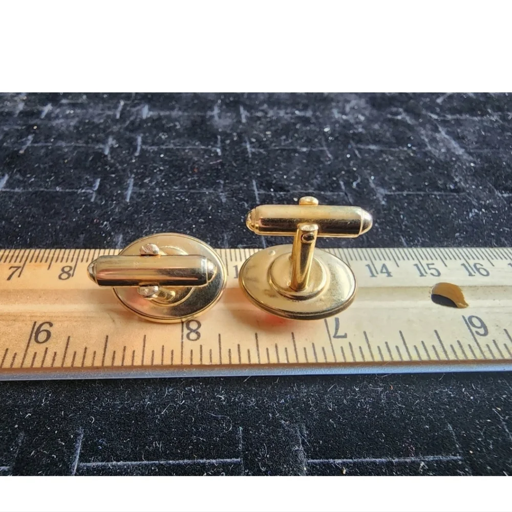 Vintage Krementz Cufflinks Fly Fishing Lure Lucite Red Feather Used Great Shape